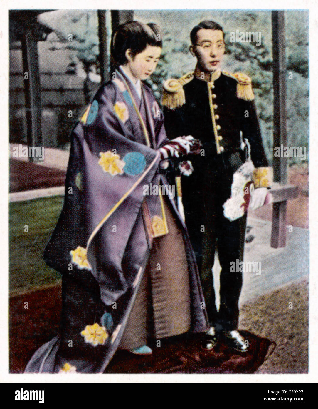 L'imperatore Hirohito in trono. Data: 28 dicembre 1926 Foto Stock
