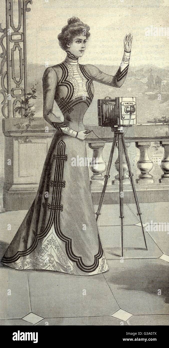 SIGNORA FOTOGRAFO Foto Stock