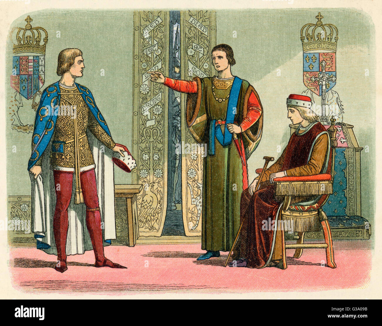 Enrico VI con Richard, il duca di York, apparente erede della Corona inglese e Somerset data: 1452 Foto Stock