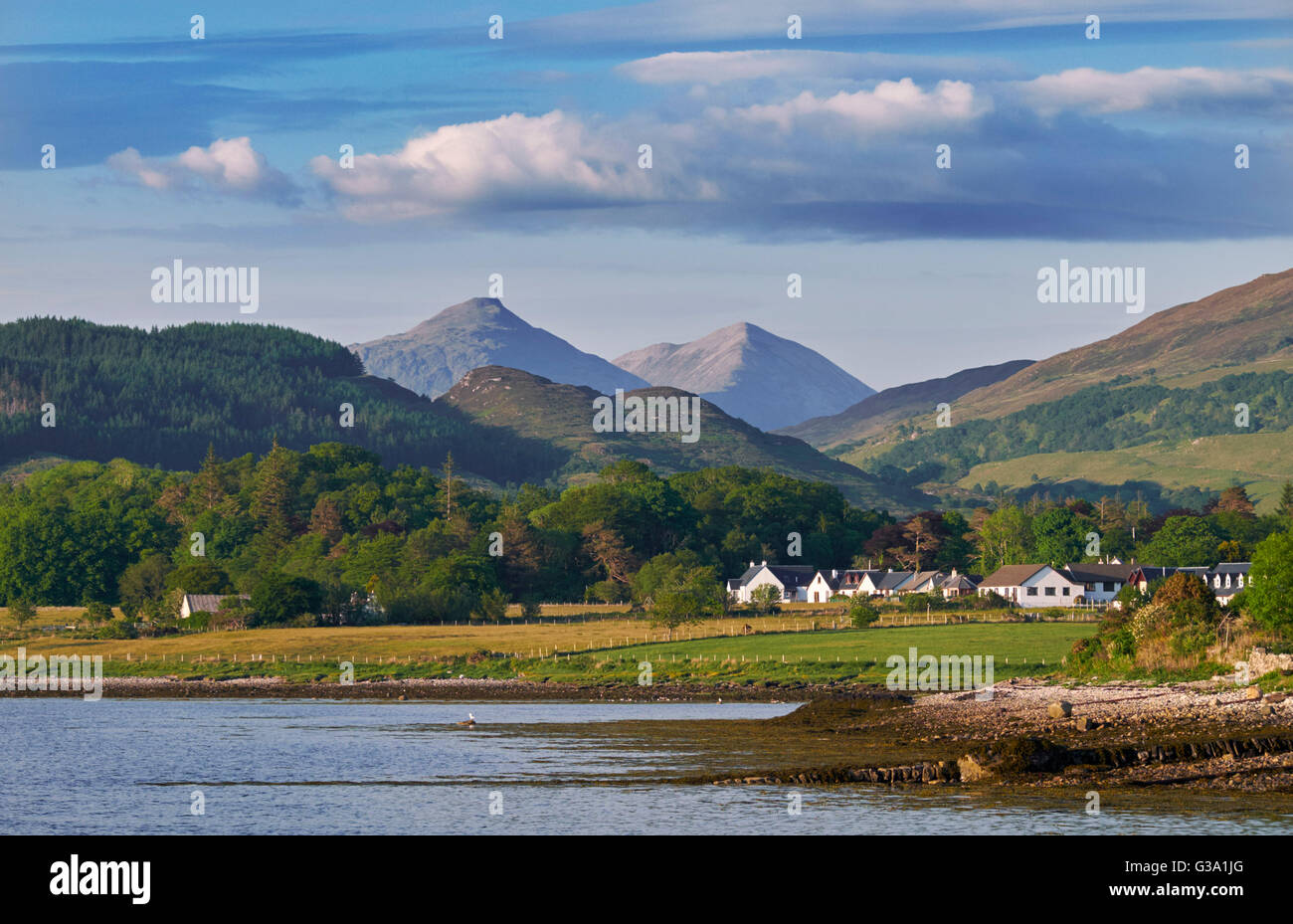 Loch Linnhe a Port Appin. Highland, Argyllshire, Scozia. Foto Stock