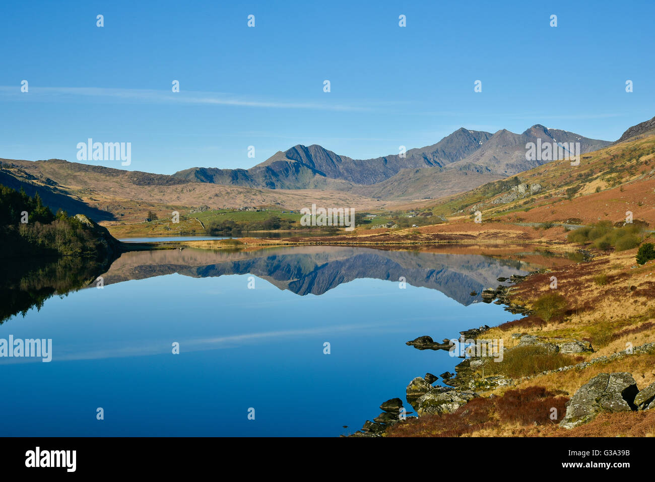 Uno splendido scenario del Parco Nazionale di Snowdonia, Galles del Nord, Regno Unito Foto Stock