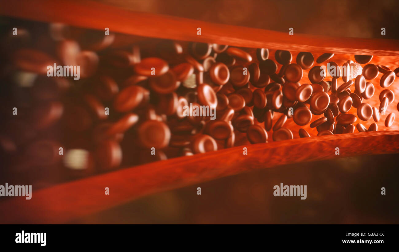 Fluente bloodcells - 3D Rendering Foto Stock