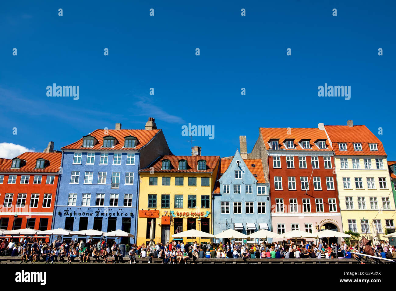 Porto di Nyhavn Foto Stock