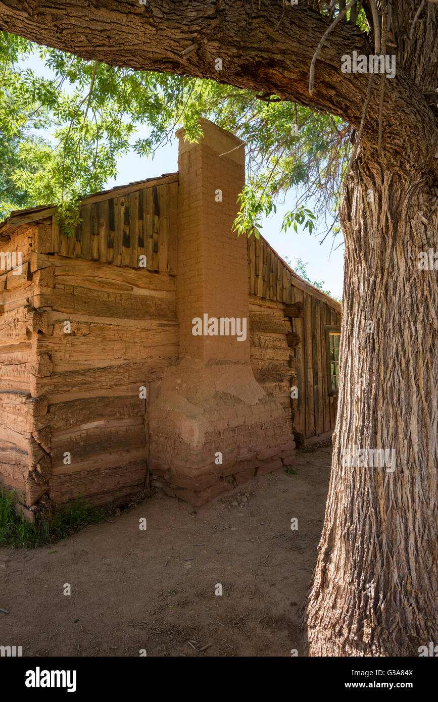 La storica Louisa Russell home nella città fantasma di Grafton, Utah. Foto Stock