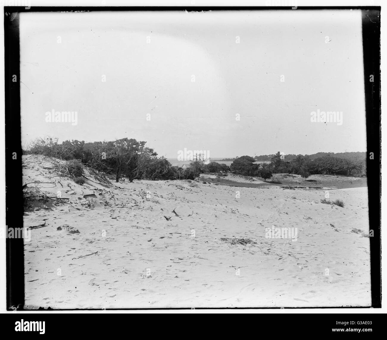 Kitty Hawk Bay visto dal campo dei fratelli Wright '1900 Foto Stock