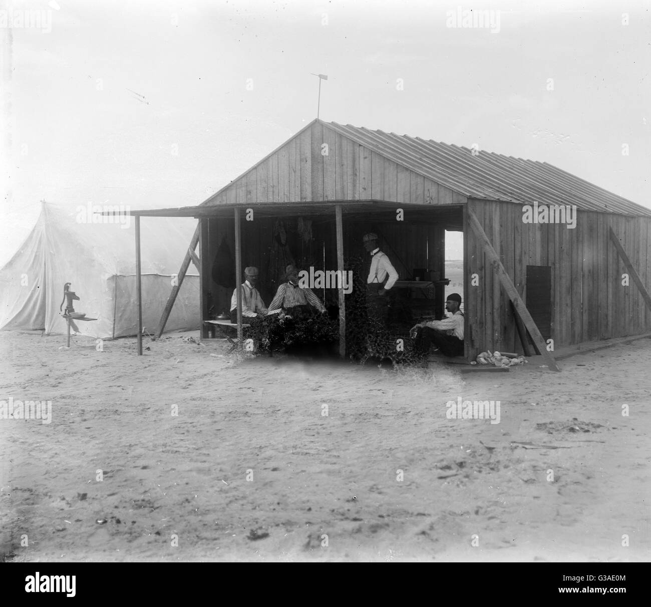 Wilbur Wright di Wright Brothers al workshop Foto Stock