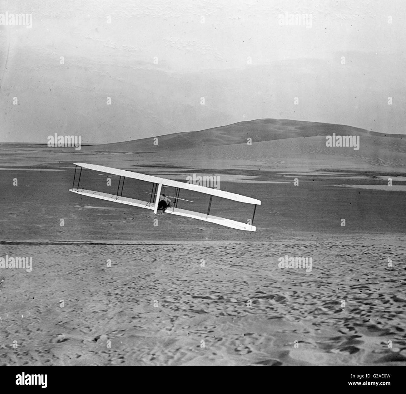 Wilbur Wright of Wright Brothers in volo Foto Stock