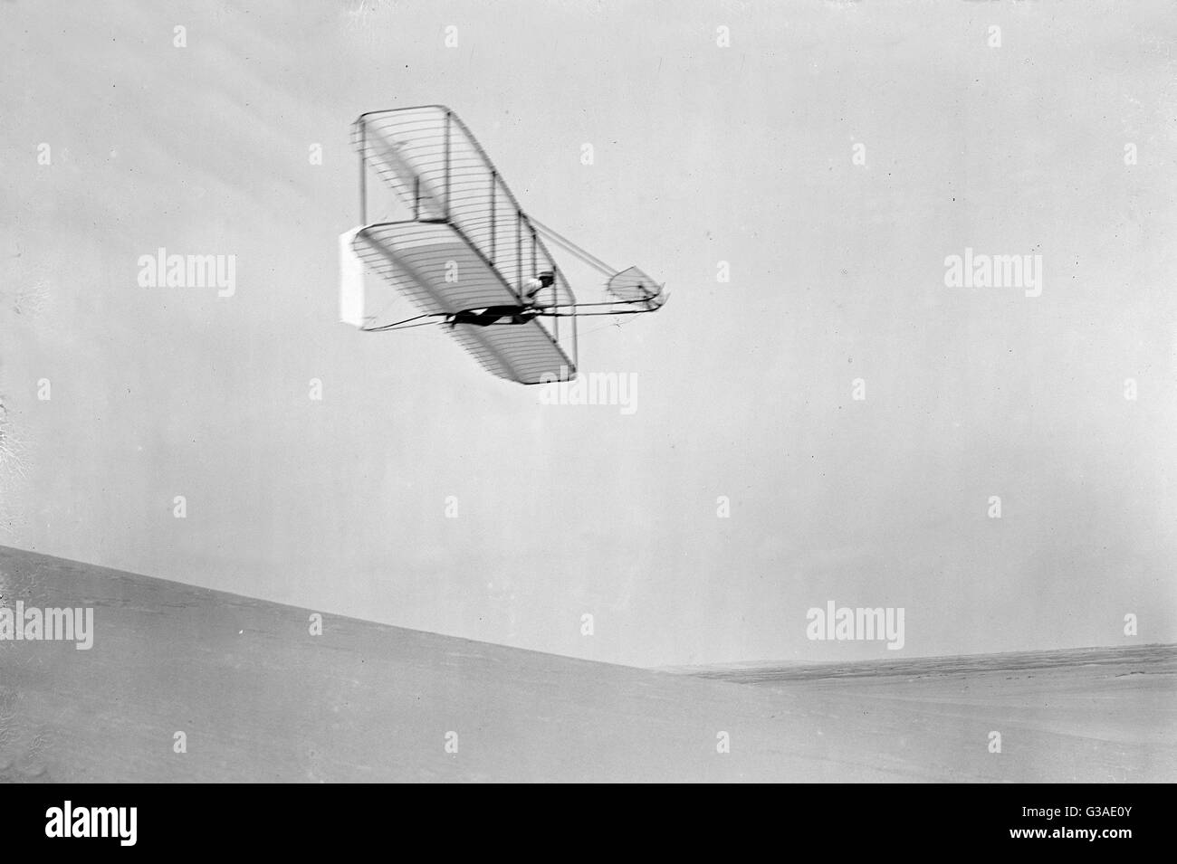 Wilbur Wright of Wright Brothers in volo Foto Stock