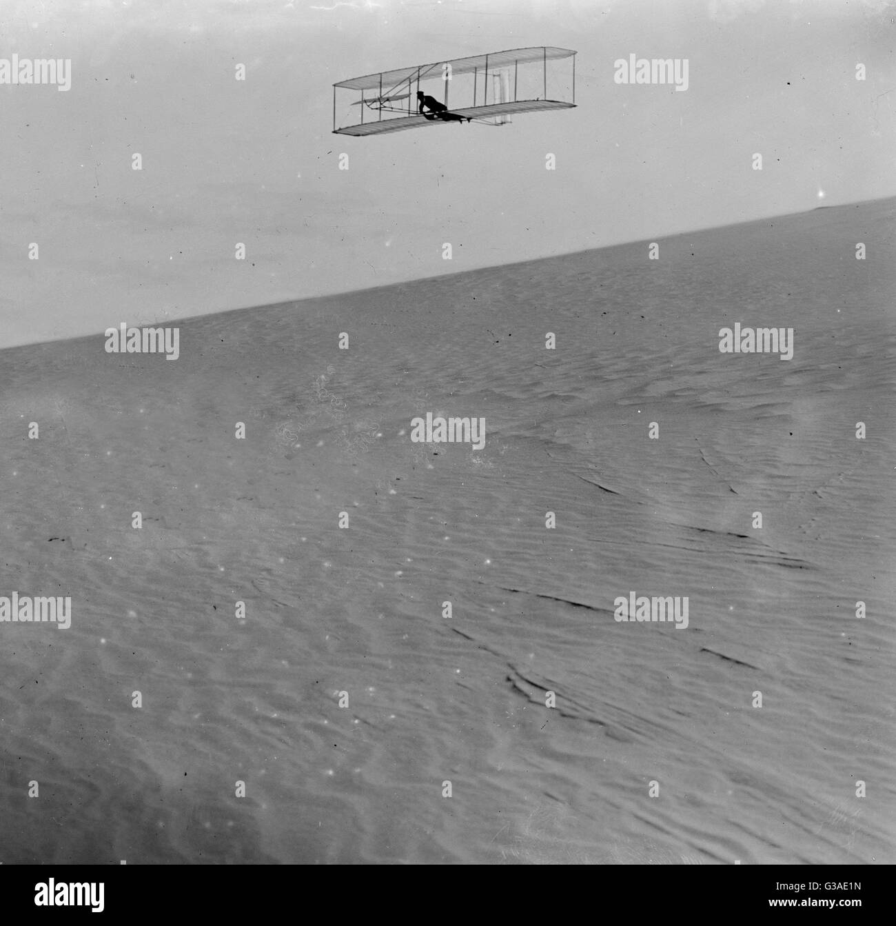 Vista frontale di tre quarti a destra della discesa del deltaplano Wright f Foto Stock