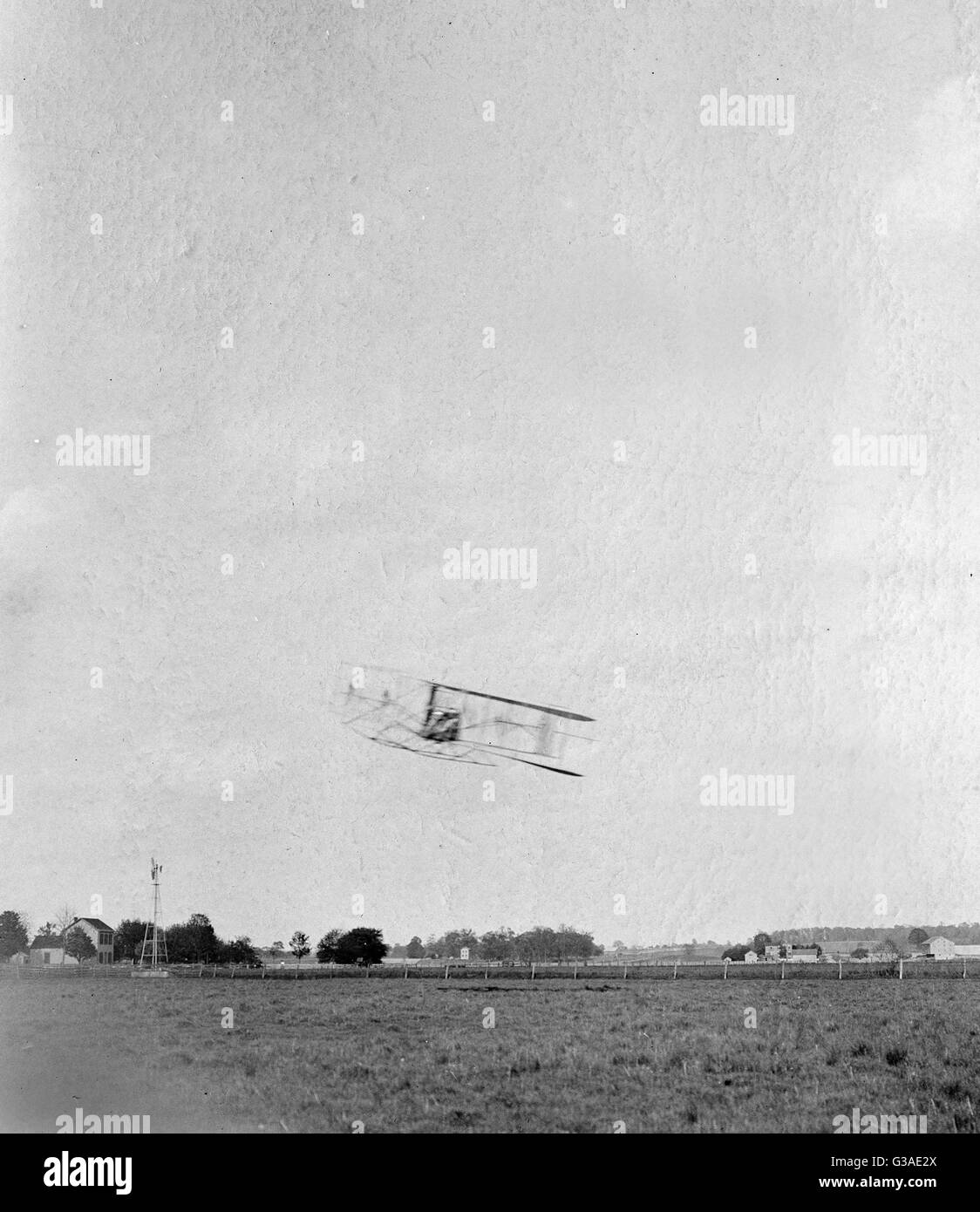 Volo di Orville Wright e AB Lambert; Simms Station, Dayton, Foto Stock