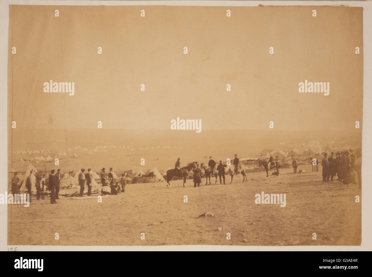Guardando verso Balaclava, campo turco in lontananza da t Foto Stock