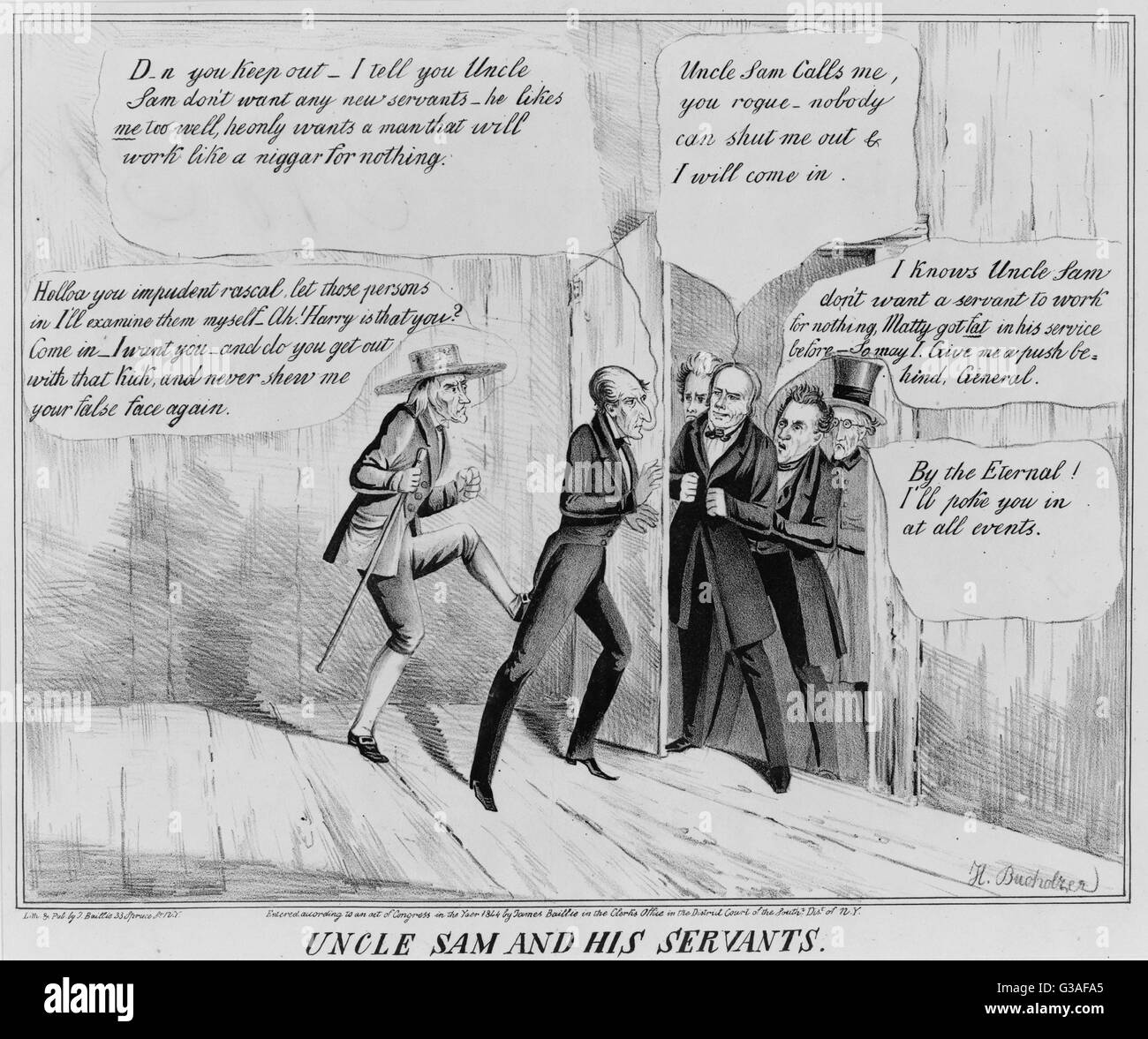Lo zio Sam e i suoi servi Foto Stock