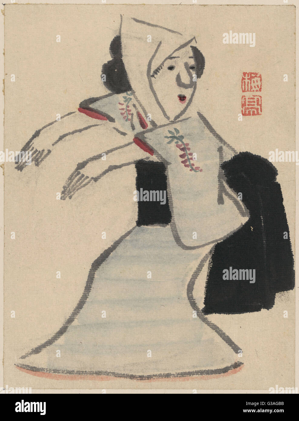 La caricatura di un woman dancing Foto Stock