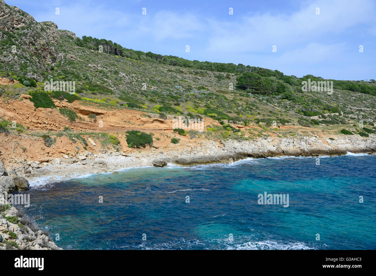 Impressione di Levanzo (isola),Cala Fredda, Isole Egadi, Italia, Europa Foto Stock