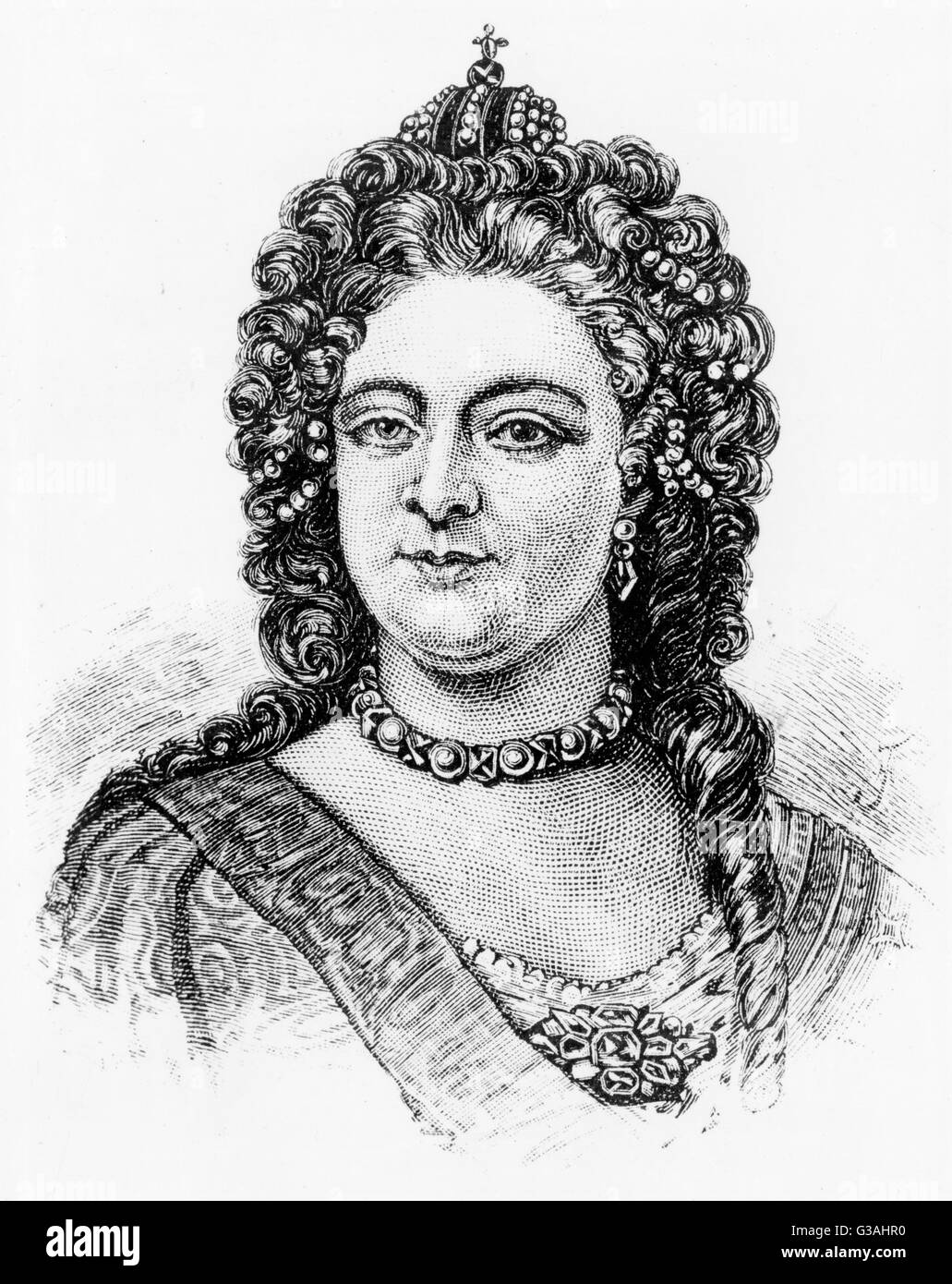 Anna Ivanovna - imperatrice di Russia (più giovane figlia superstite dell'Imperatore Ivan V), governato 1730-1740, sposato Friedrich Wilhelm Keitler 1710. Data: circa 1735 Foto Stock