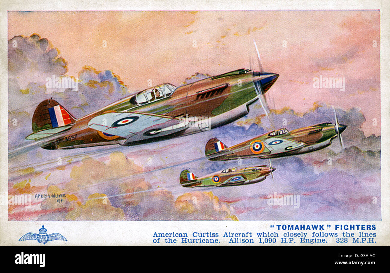 Curtiss Tomahawk Fighter Aircraft della RAF Foto Stock