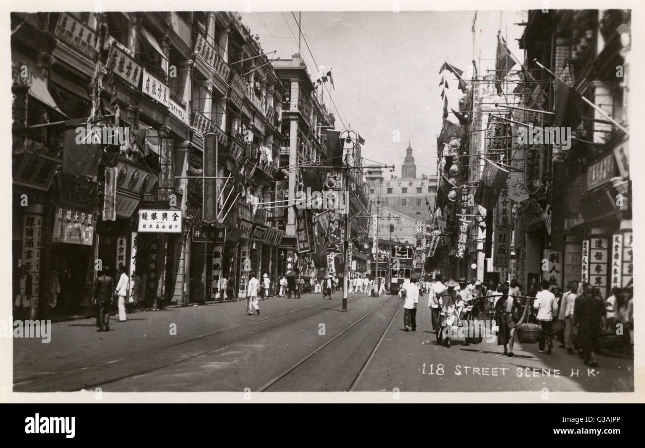 Hong Kong, Cina - il principale centro commerciale degli anni '1950s Foto Stock