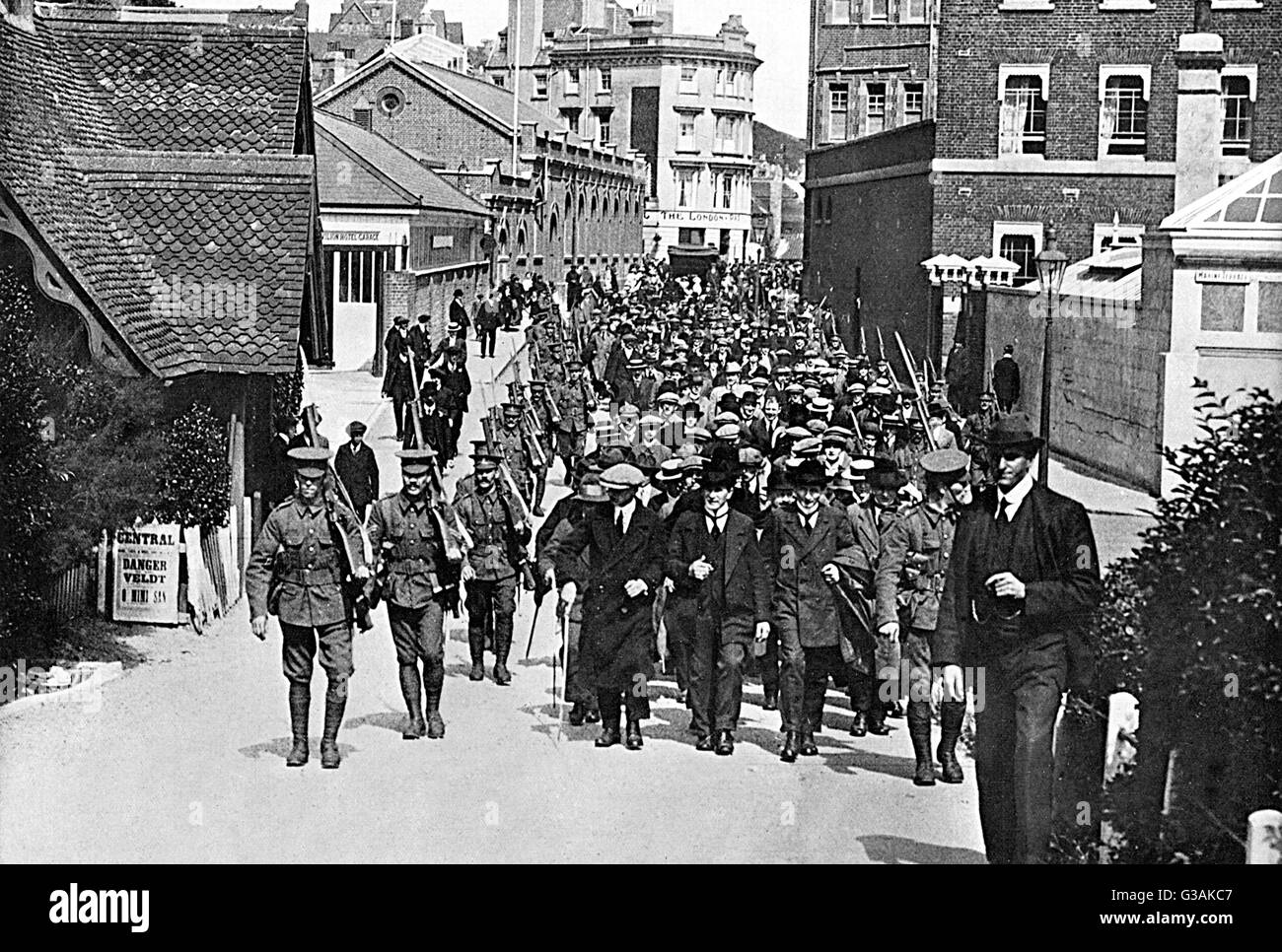 Prigionieri di guerra tedeschi in Gran Bretagna all'inizio della guerra Foto Stock