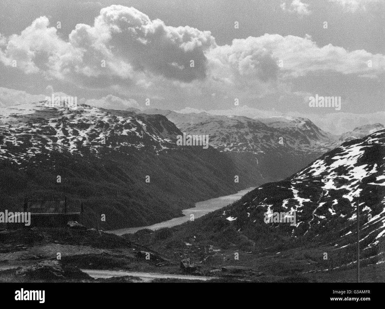 Lago Roldal dalla cima del Passo Selje, Norvegia Foto Stock