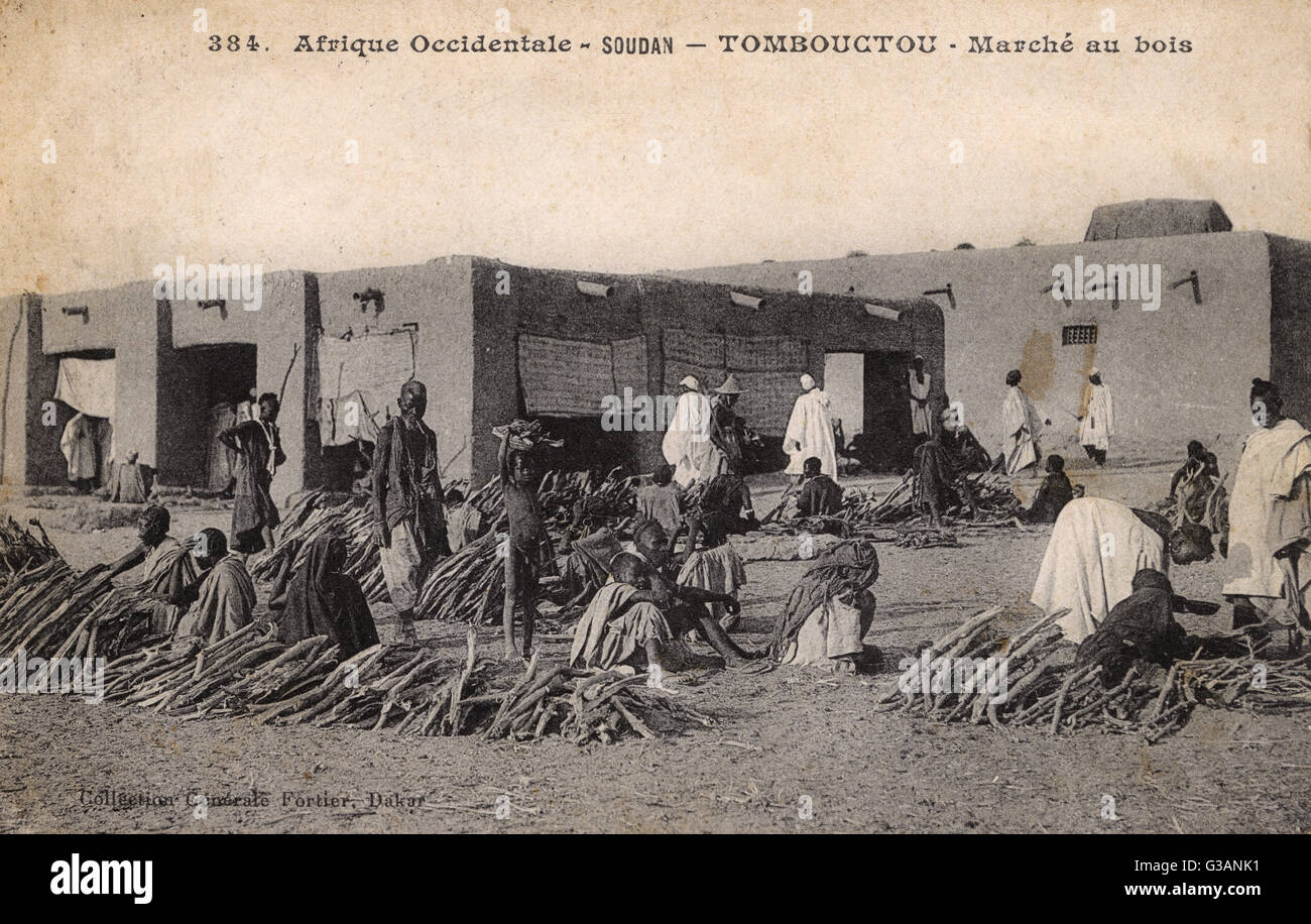 Mercato del legno - Timbuktu, Mali, Africa Occidentale Foto Stock