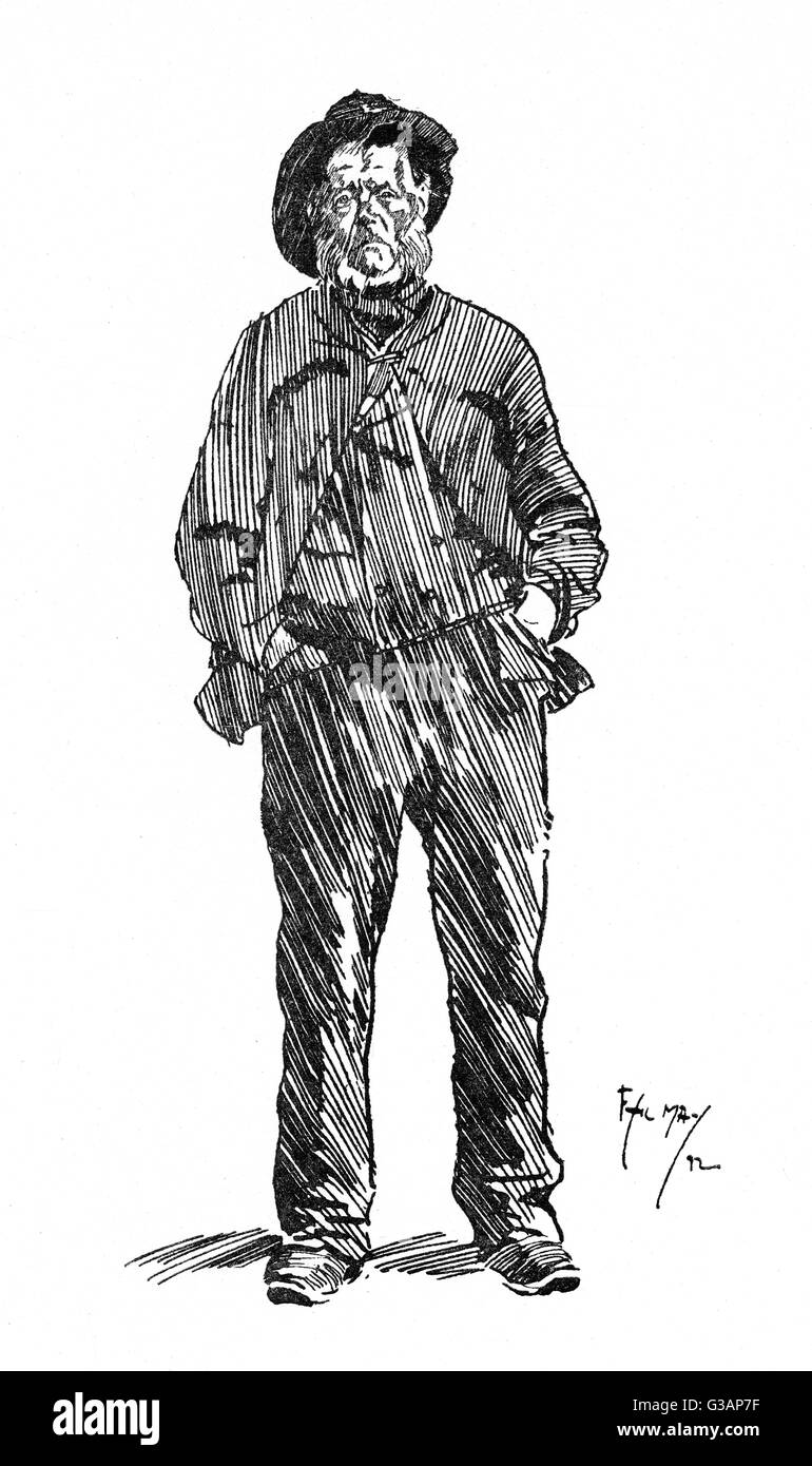 Whitby, Yorkshire - Uno studio di ritratto di un pescatore Foto Stock