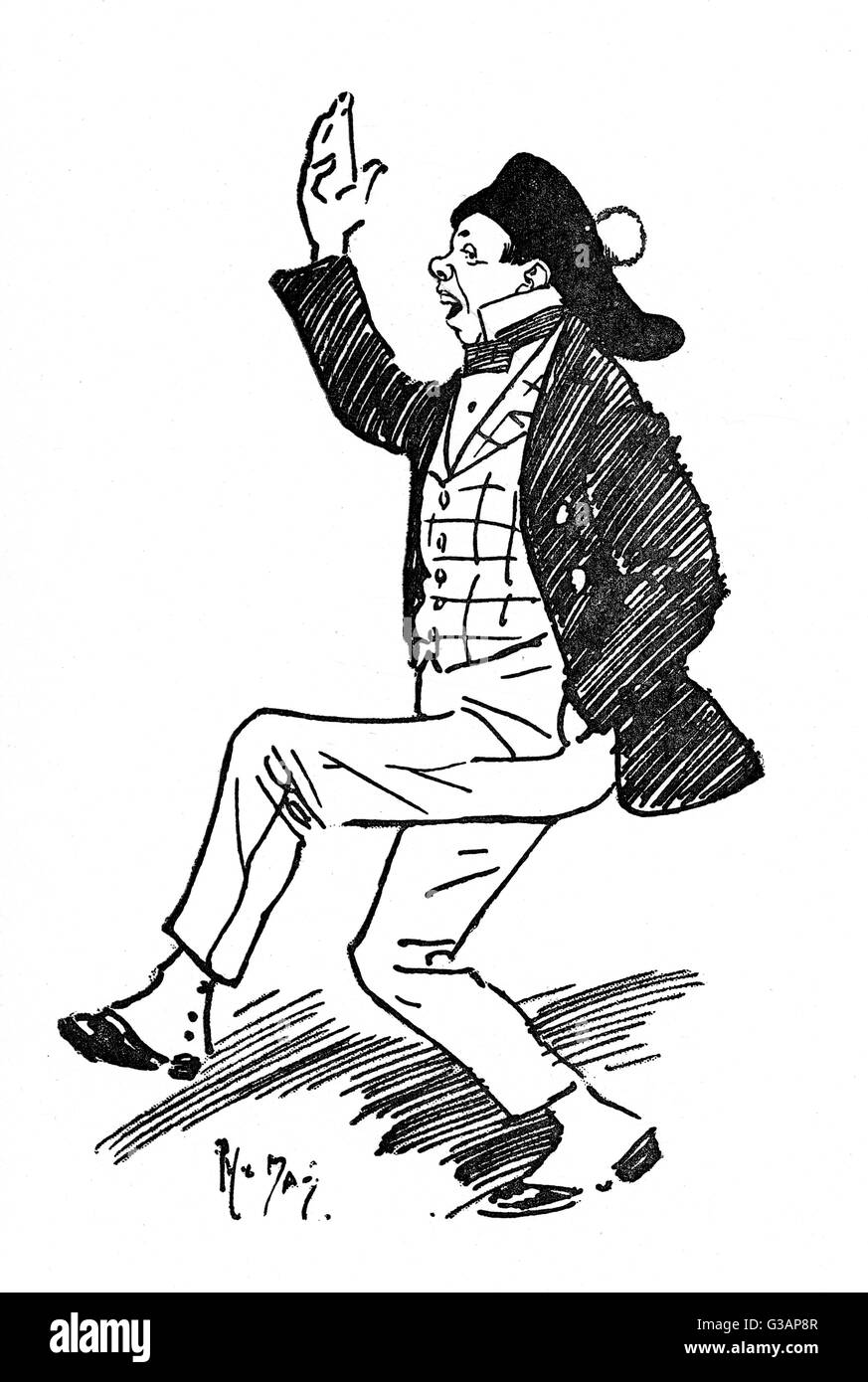 Ritratto della Sala musicale inglese Performer Dan Leno Foto Stock