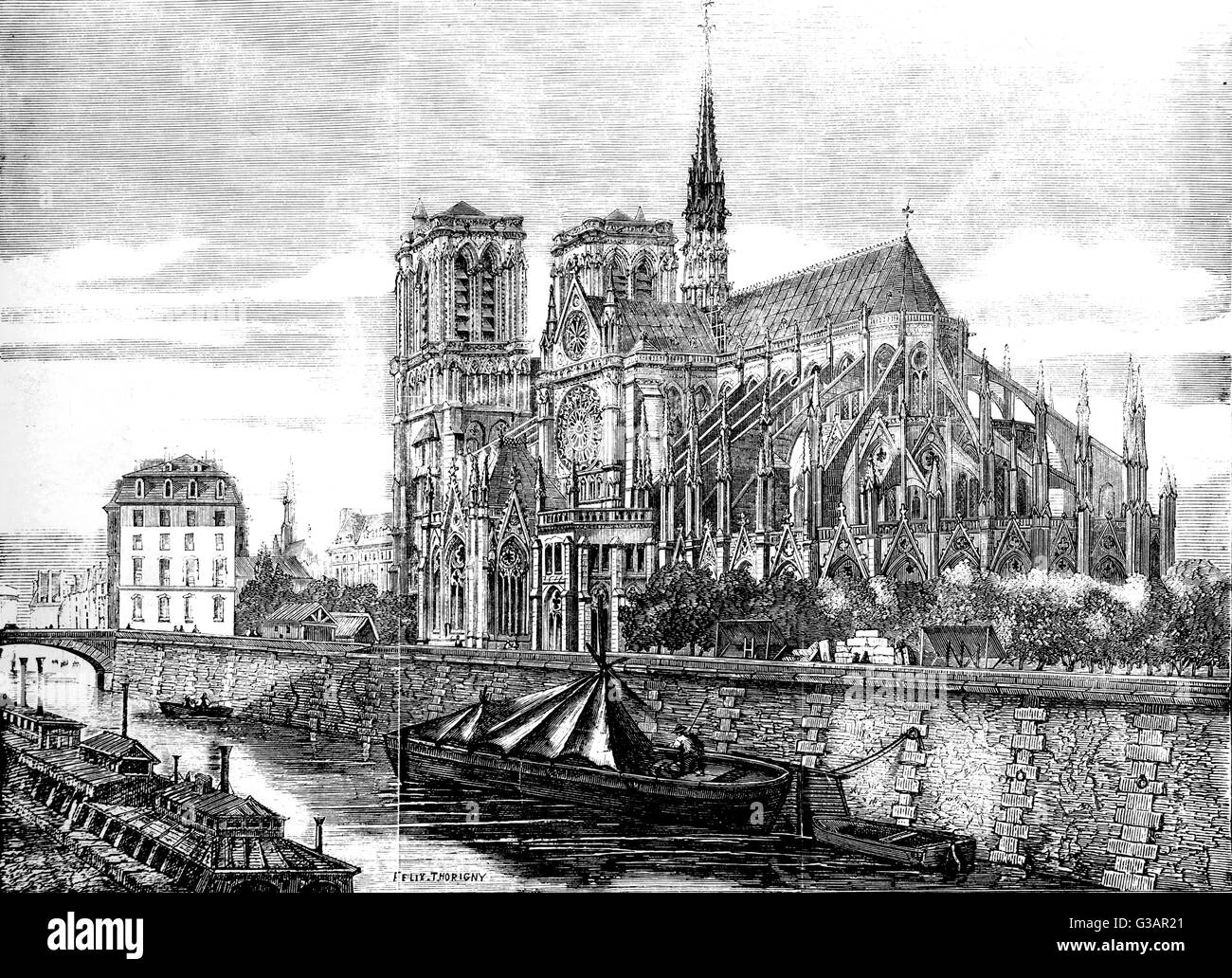 Parigi, Francia - Notre-Dame. Foto Stock