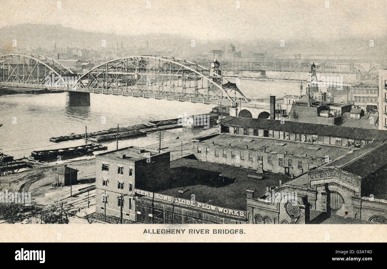 Allegheny River and Bridges, Pittsburgh, Pennsylvania, USA Foto Stock