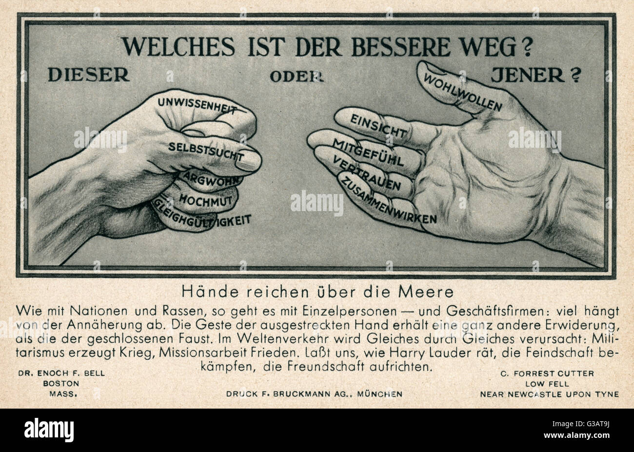 Cartolina tedesca, qual è il modo migliore? Foto Stock