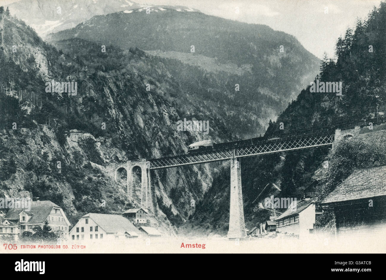 Ferrovia di Amsteg e San Gottardo, Svizzera Foto Stock