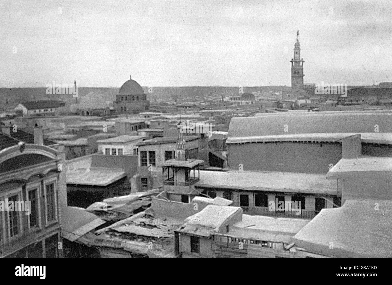 Una vista della città di Damasco, Siria Foto Stock