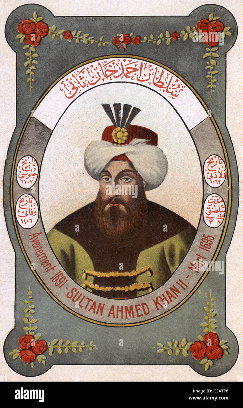 Sultano Ahmed II Khan Ghazi - governatore dei turchi ottomani Foto Stock
