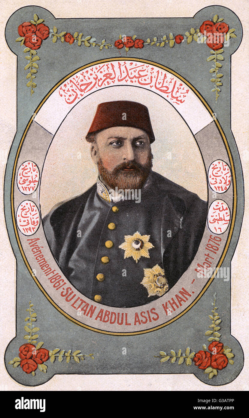Sultan Abdulaziz - governatore dei turchi ottomani Foto Stock