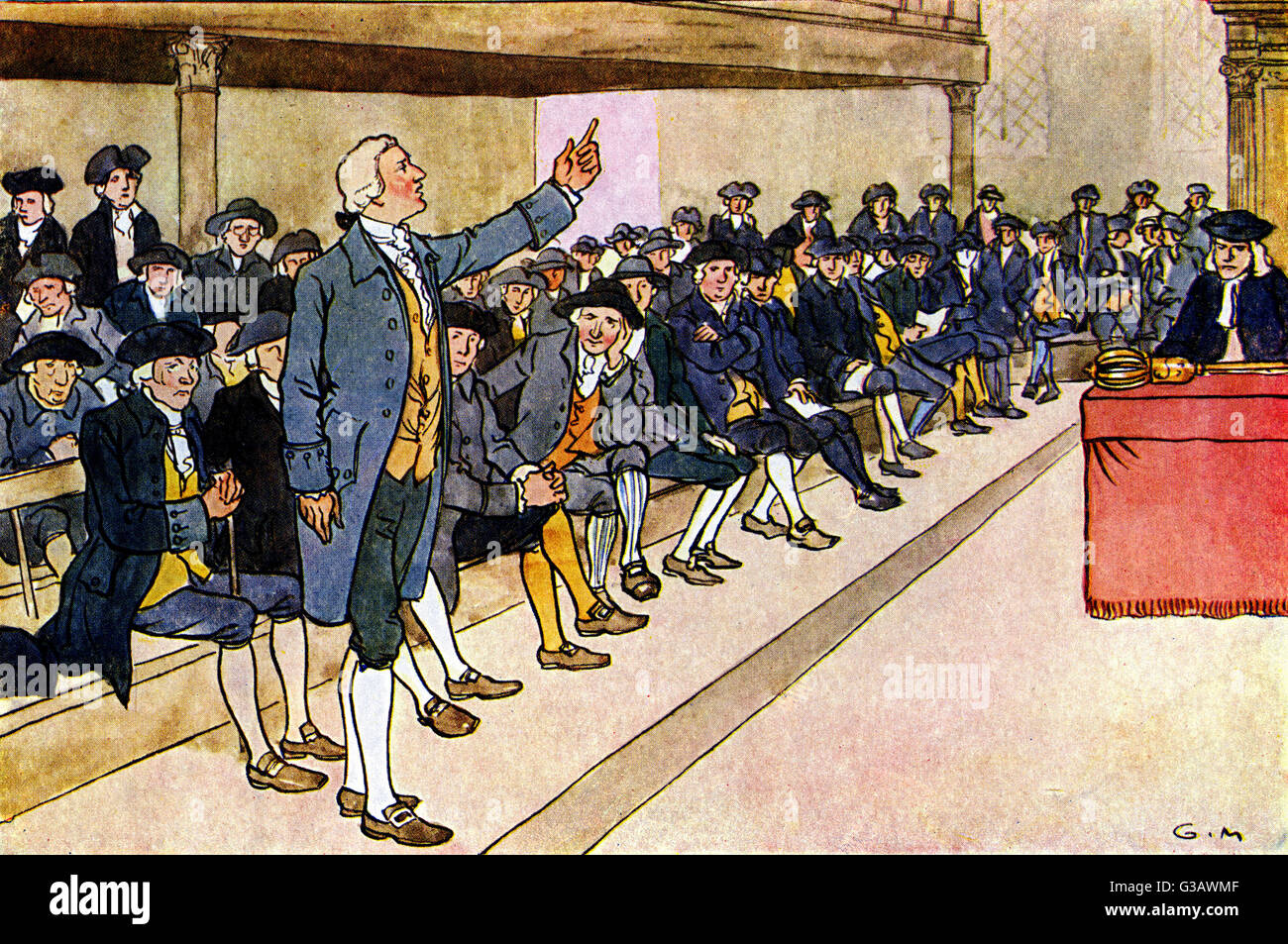 Charles James Fox ha parlato in Parlamento contro la schiavitù Foto Stock