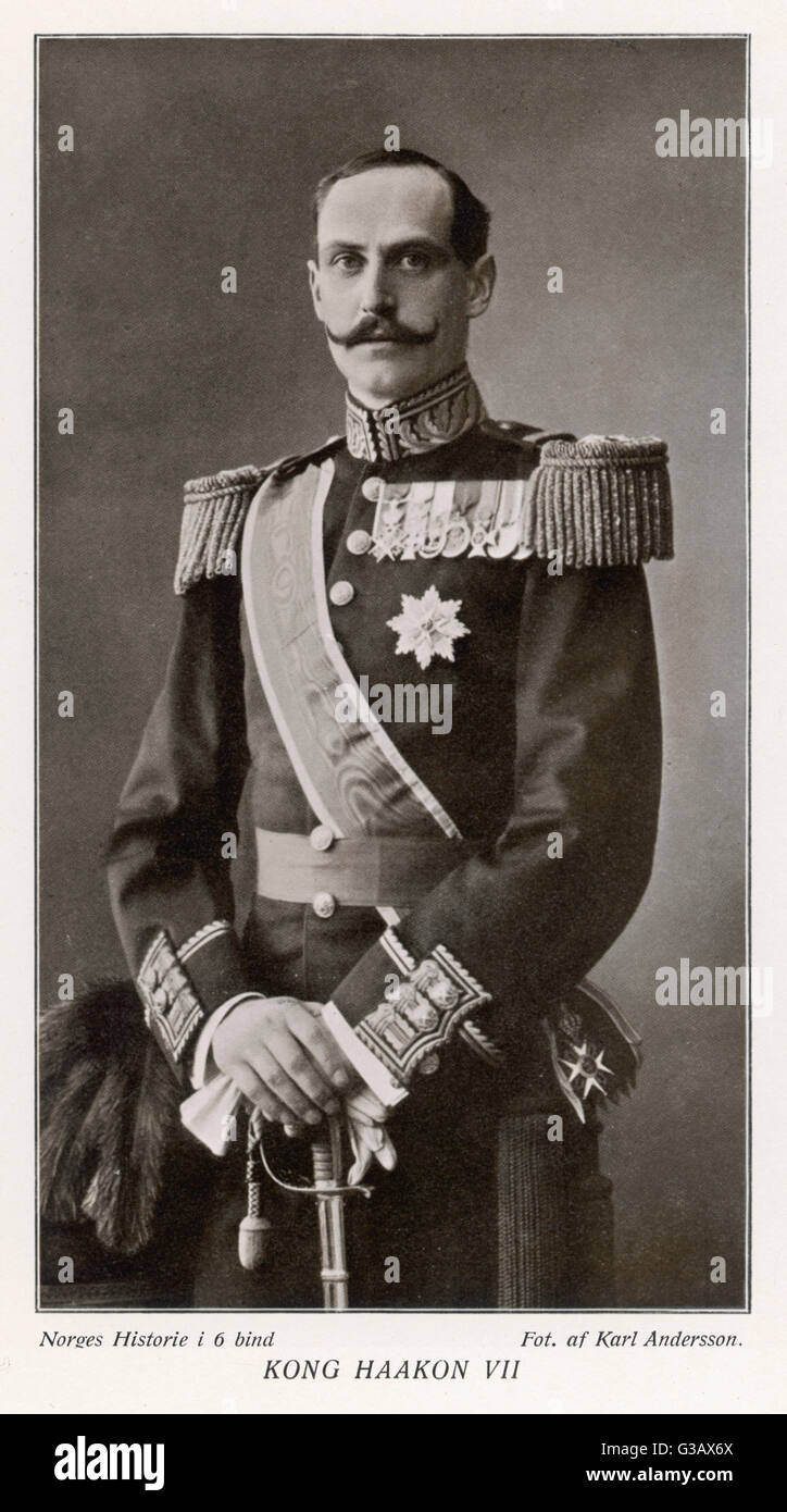 HAAKON VII Re di Norvegia (1905-57); già il Principe Carlo di Danimarca, figlio di Federico VIII data: 1872 - 1957 Foto Stock