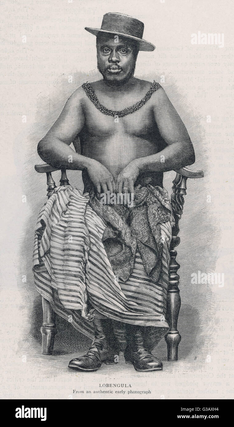 LOBENGULA Re dei Matabele (1870-93) Data: 1833 - 1894 Foto Stock