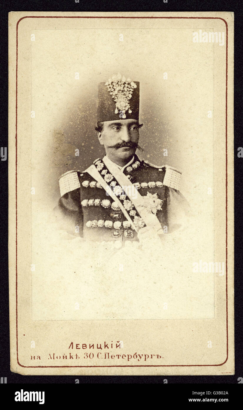 NASER OD-DIN Scià dell'Iran (1848-96) in uniforme cerimoniale data: 1831 - 1896 Foto Stock
