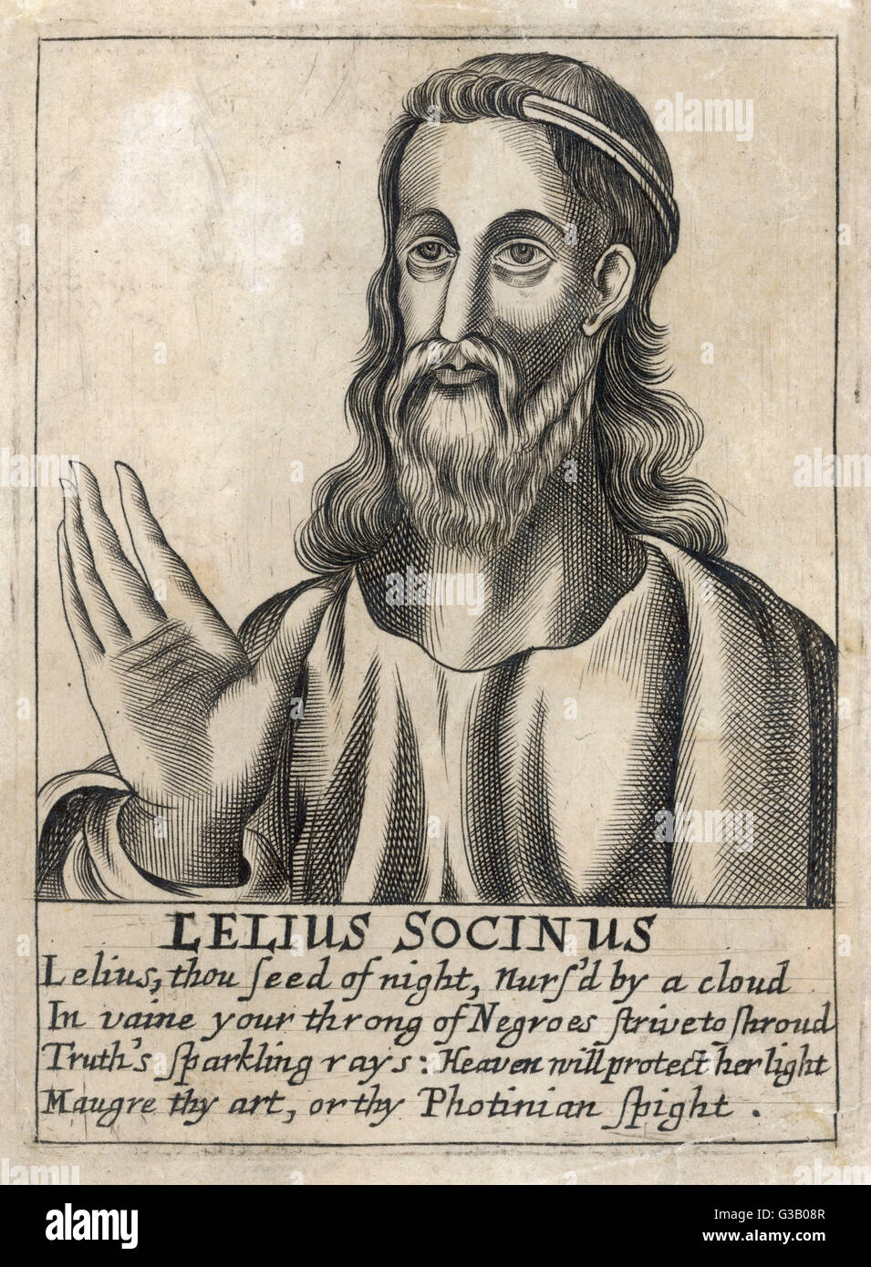 LELIUS SOCINO (Sozzini) Italiano teologo che - orrori ! - Contrari al concetto della Trinità, scioccante alcuni ma sostenuto da altri data: 1525 - 1562 Foto Stock