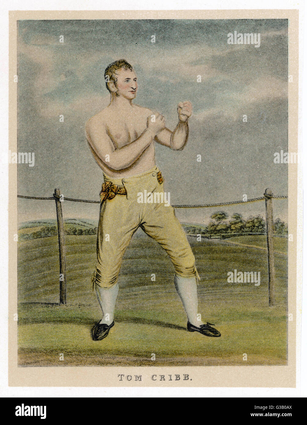 Inglese boxer (1781-1848) che combattè american ex schiavo Tom Molyneux nel primo Interracial Boxing Bout a Copthall comune nel 1809 Data: circa 1810 Foto Stock