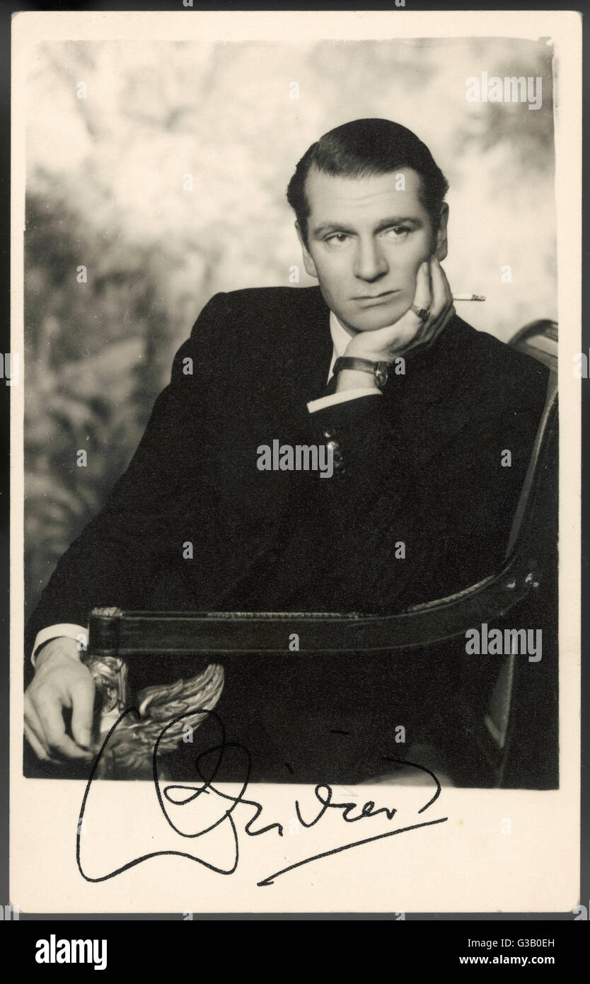 LAURENCE OLIVIER/FIRMATO Foto Stock
