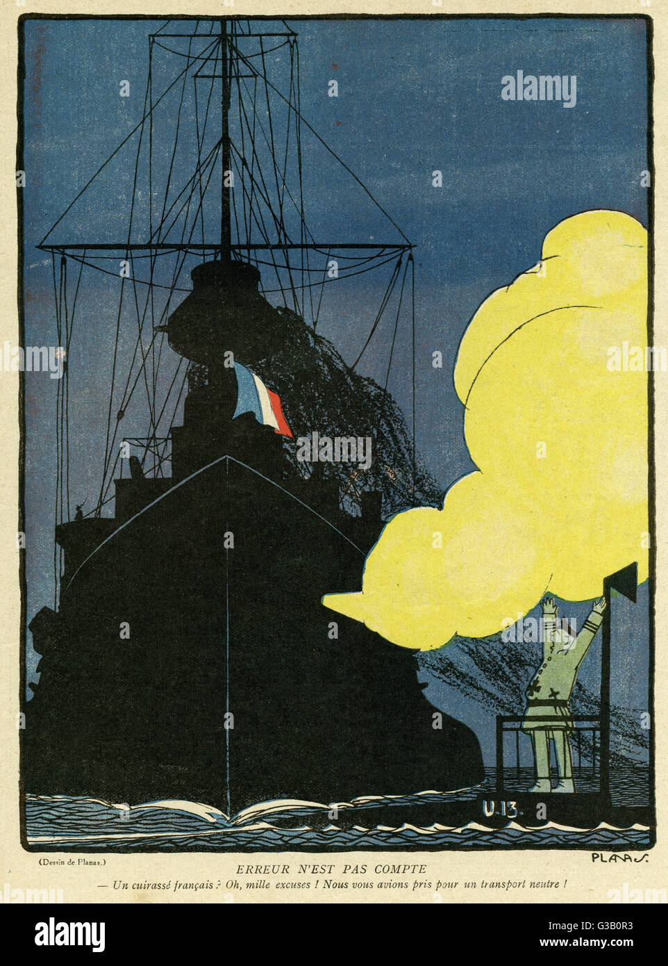 Cartone animato, gli errori non contano, WW1 Foto Stock