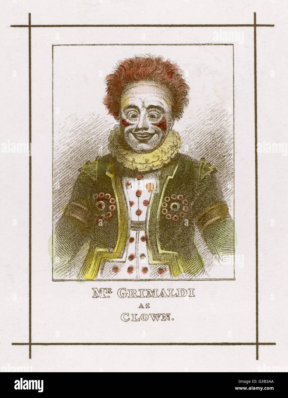 Giuseppe Grimaldi Clown data: 1778 - 1837 Foto Stock