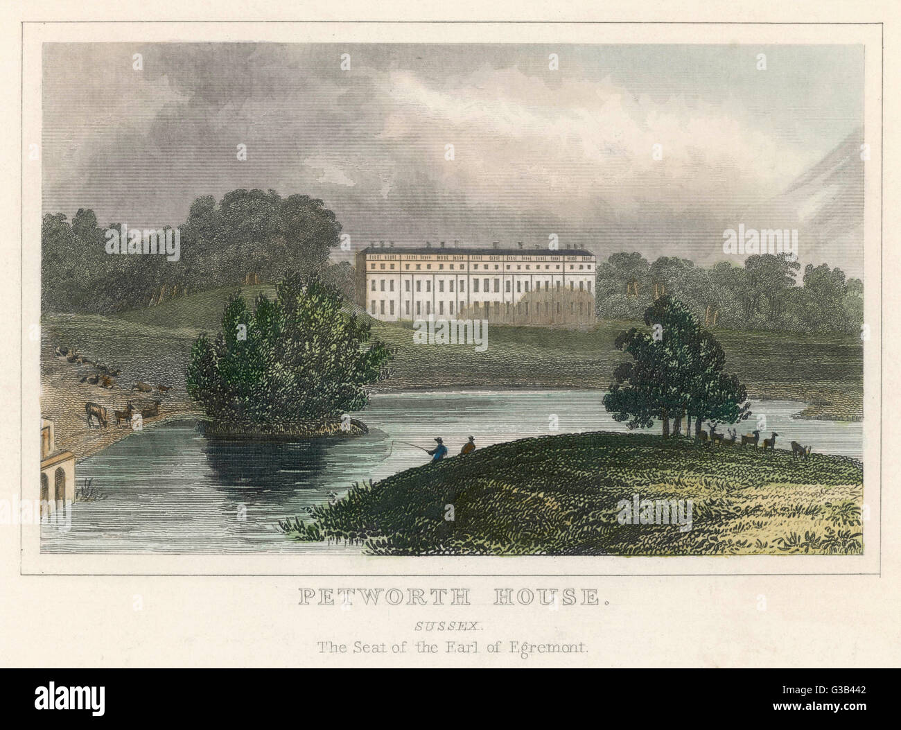 Petworth House, Sussex: sede del conte di Egremont Data: circa 1830 Foto Stock