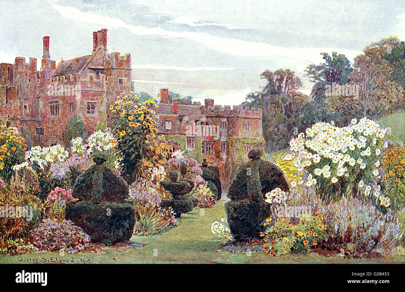 Penshurst Place, i giardini, 1903 Foto Stock