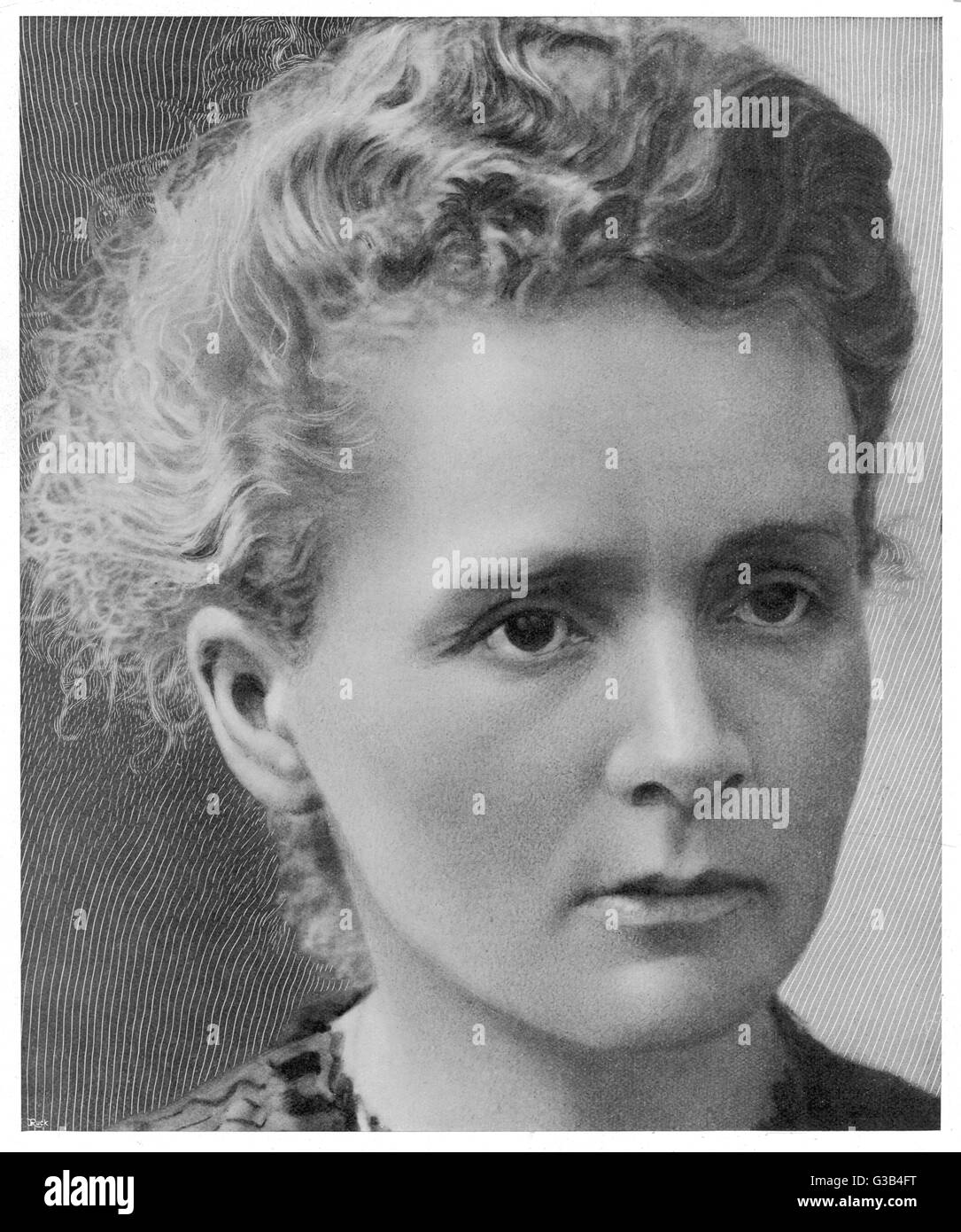 MARIE CURIE è apparsa a pagina 1 di una rivista femminile 1867-1934 Foto Stock