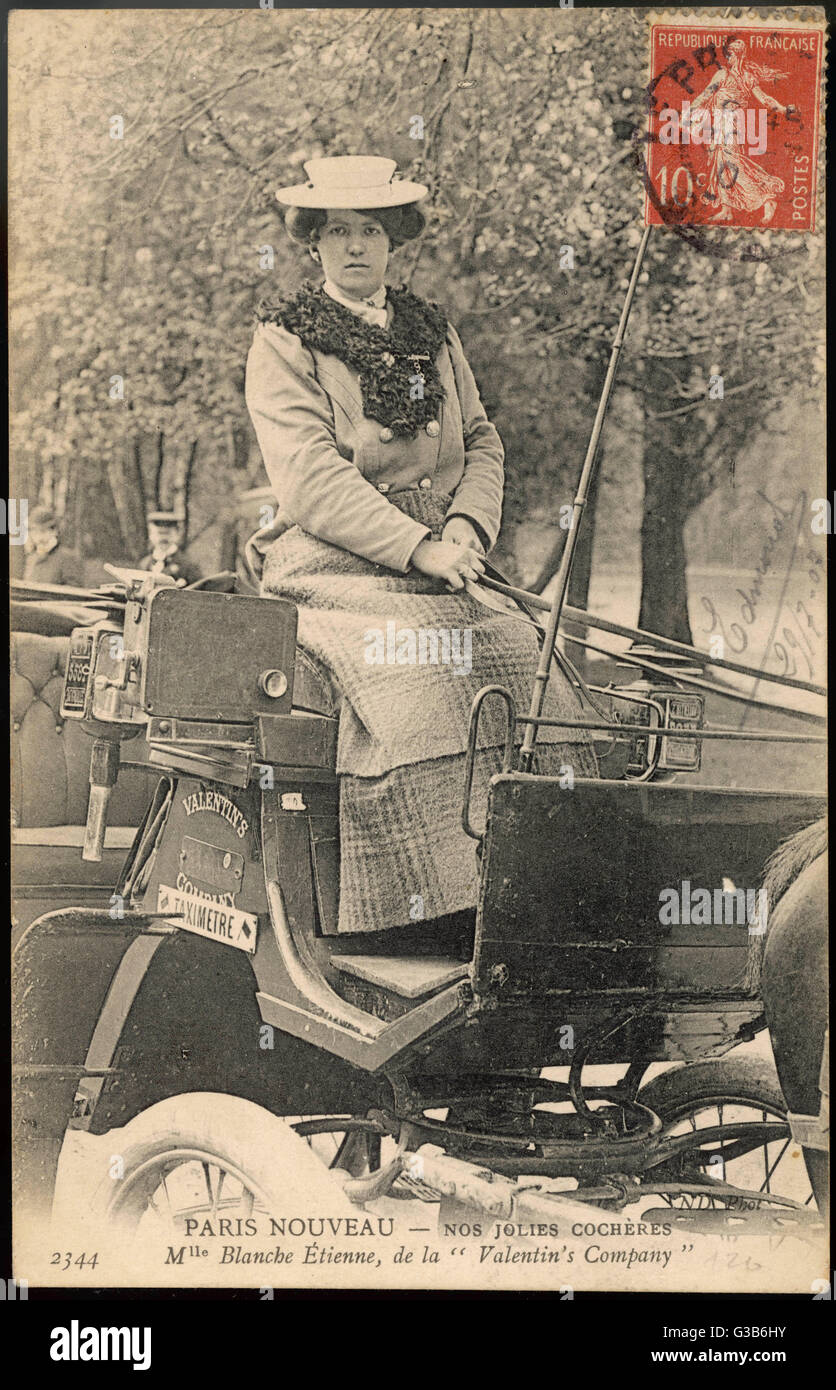 Signora cabbie, Parigi Foto Stock