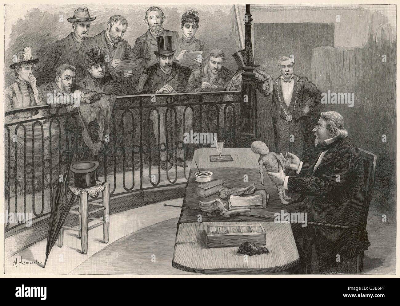 Anatomia di una dimostrazione presso l Ecole de Medecine, Paris data: 1890 Foto Stock