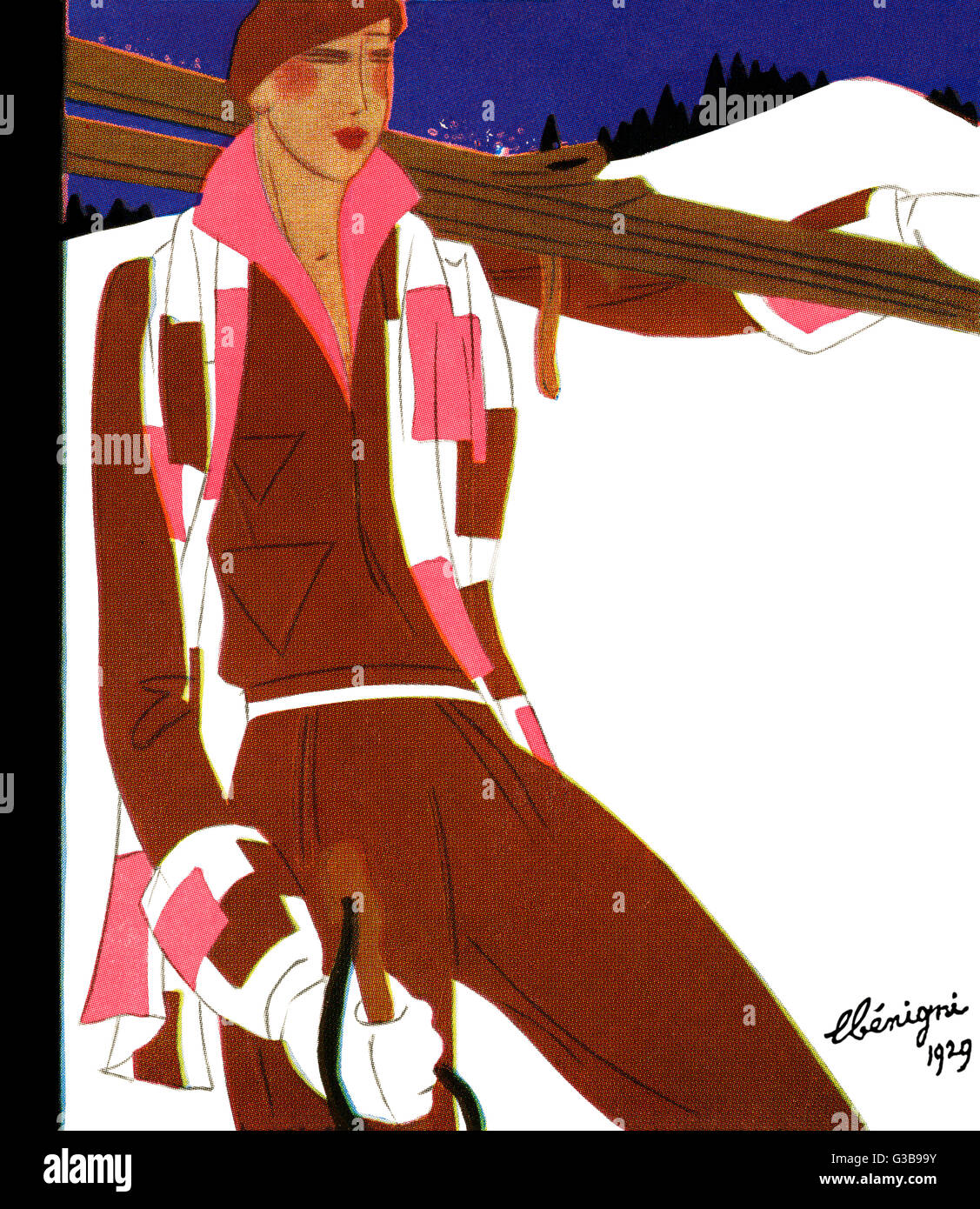 LADY'S SKIWEAR 1929 Foto Stock