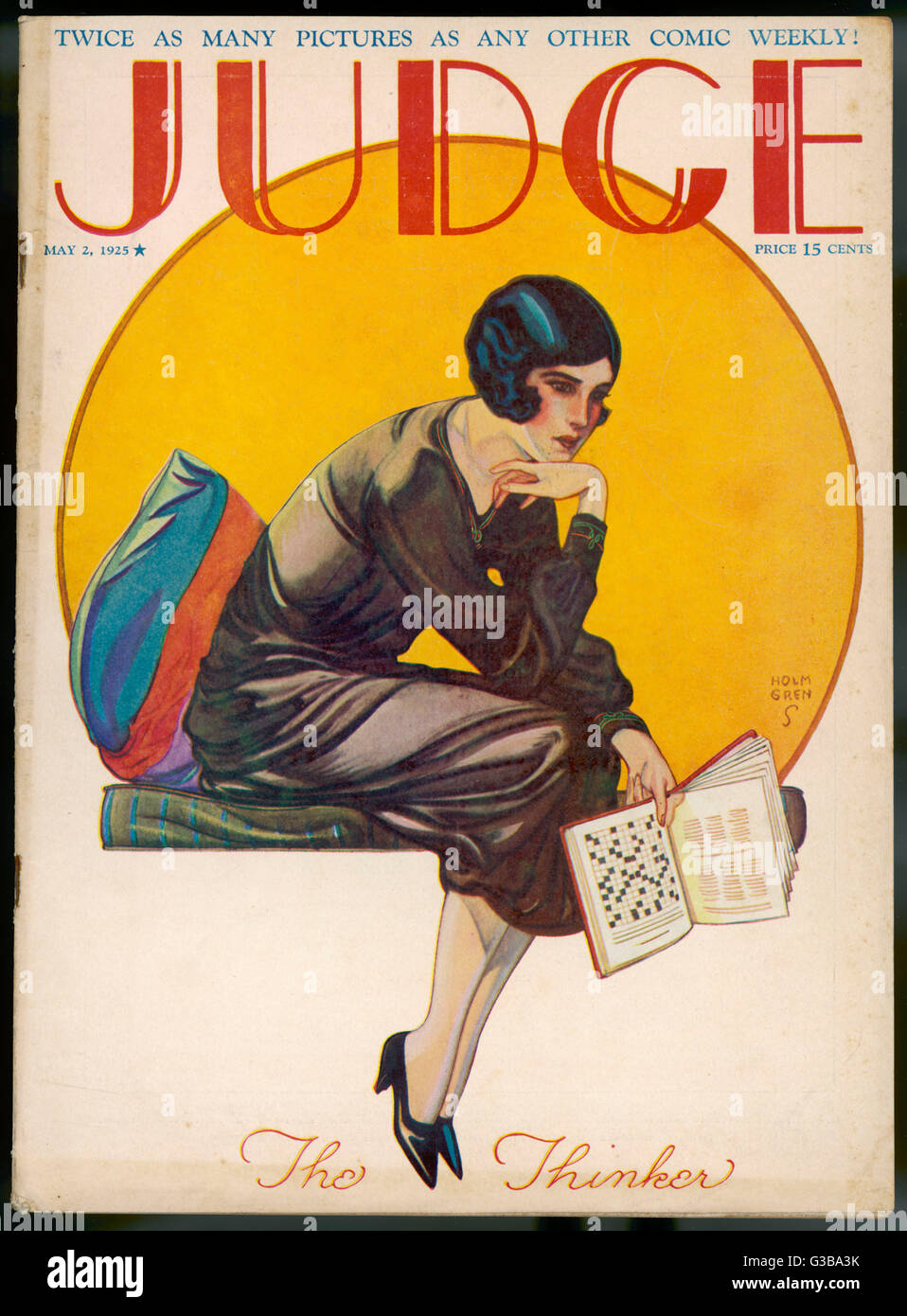 " Il pensatore", medita un cruciverba indizio data: 1925 Foto Stock
