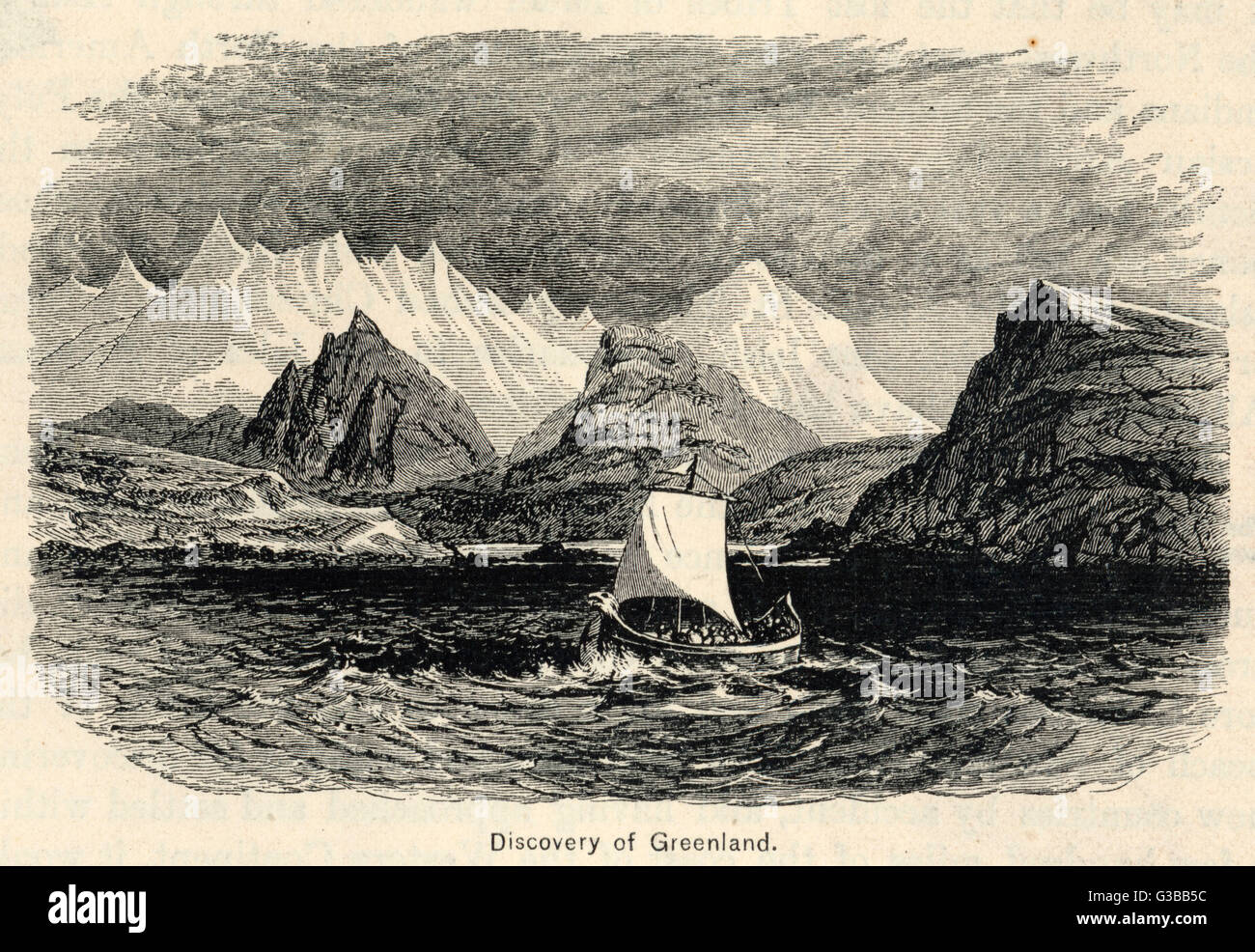 Viking explorer Naddod scopre l'Islanda. Data: circa 860 Foto Stock